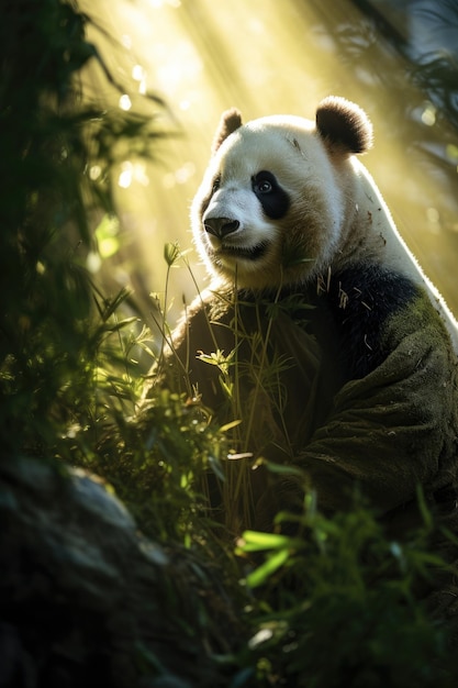 panda dans la jungle