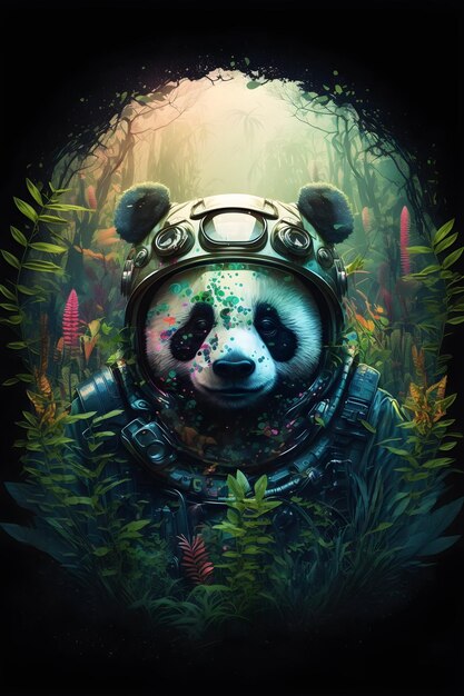 panda dans la jungle