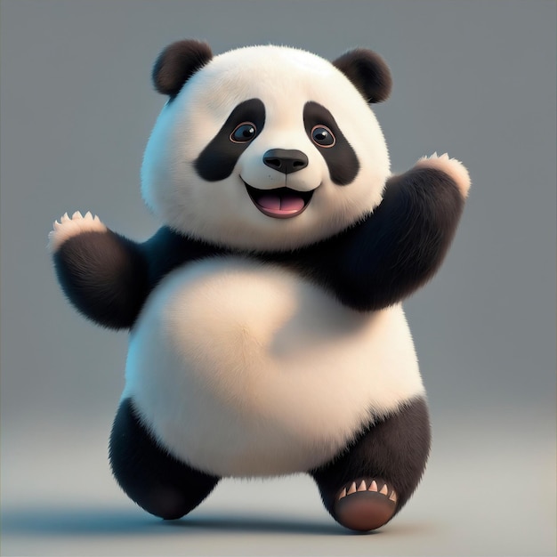 Photo panda dans le rendu 3d