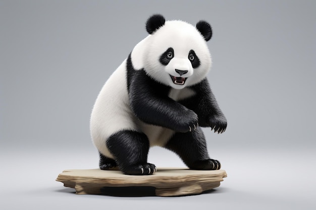 Panda debout 3D ludique