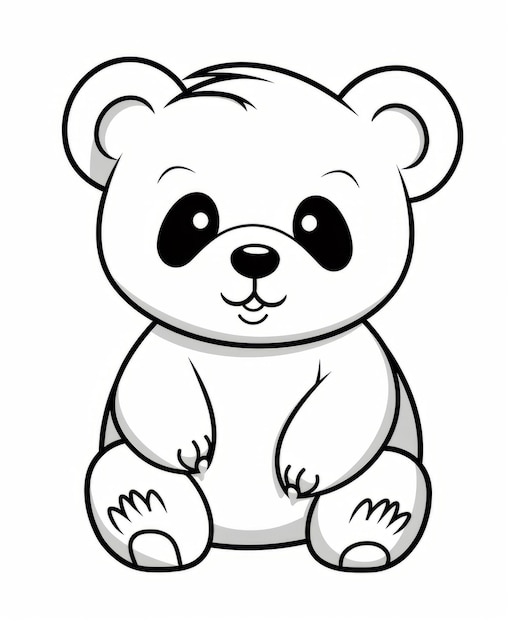 Un panda de dessin animé mignon assis avec une illustration vectorielle