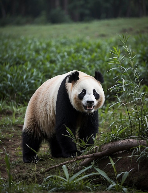 Le panda de dessin animé par défaut portant un capuchon