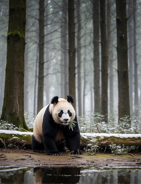 Le panda de dessin animé par défaut portant un capuchon