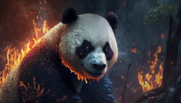 panda de feu en colère