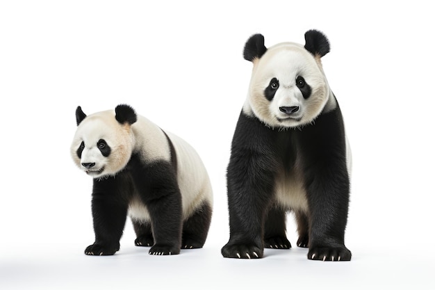 Panda géant isolé sur fond blanc