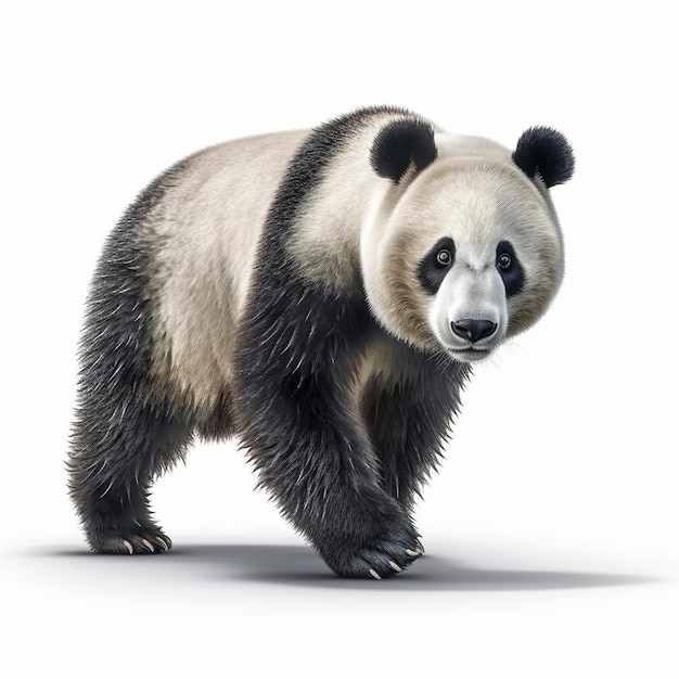 Panda isolé sur fond blanc IA générative