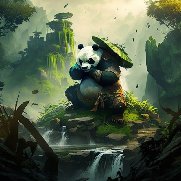 panda pratiquant l'art du kung fu