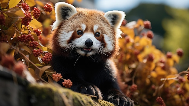 Panda rouge dans les montagnes Qinling