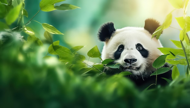 Un panda solitaire vit dans la nature