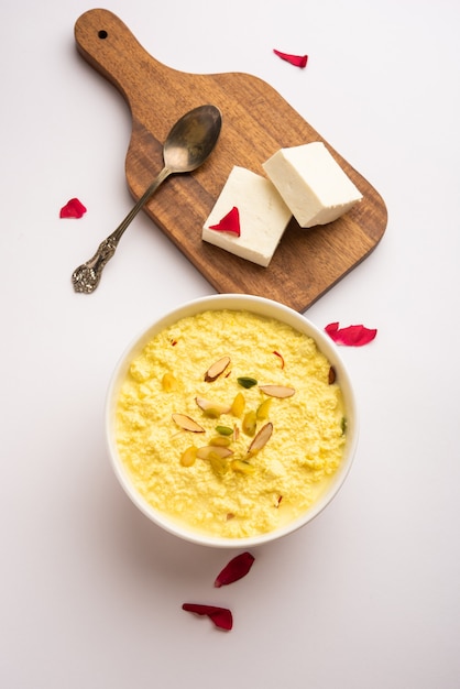 Paneer Payasam ou Fromage cottage kheer ou khir