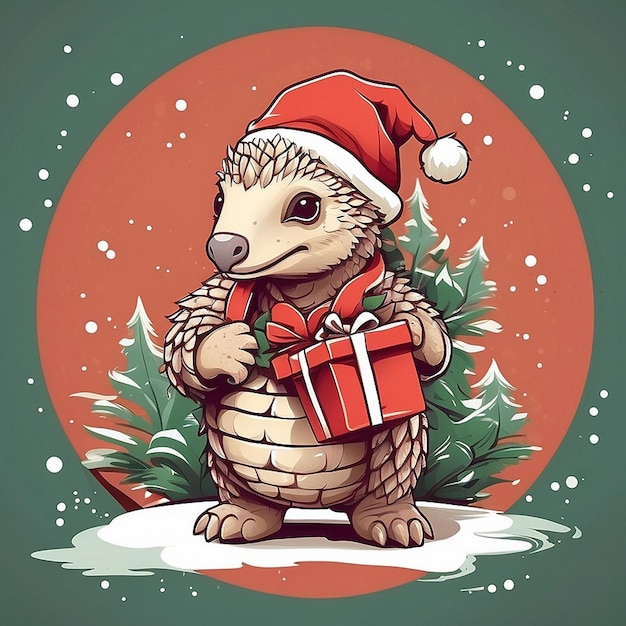 Pangolin 3D et les personnages de Noël