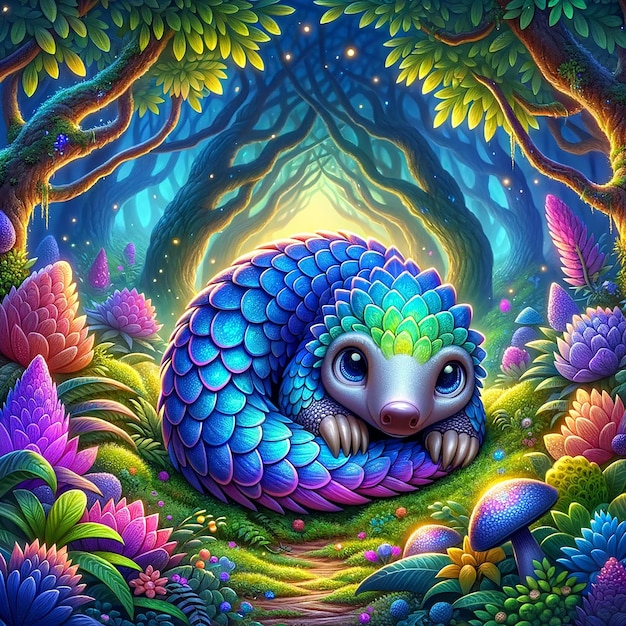 Le pangolin de la forêt enchantée