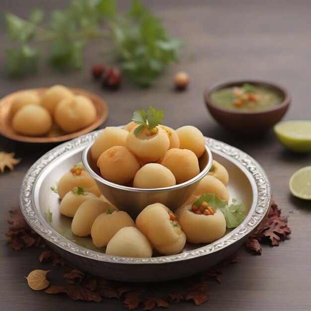 Photo pani puri épicé indien