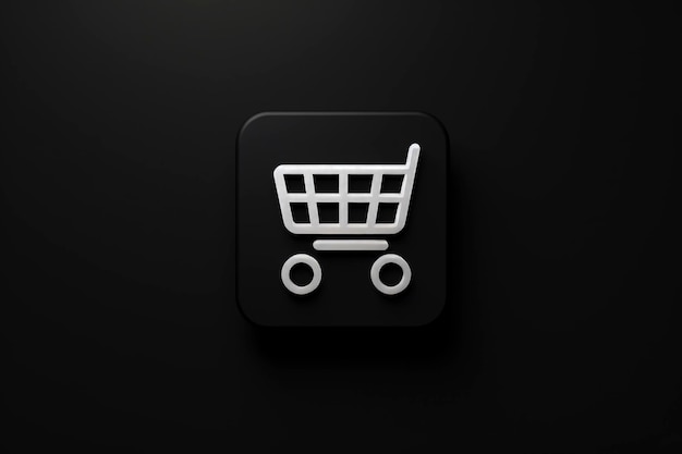 panier d'achat à icône web noire