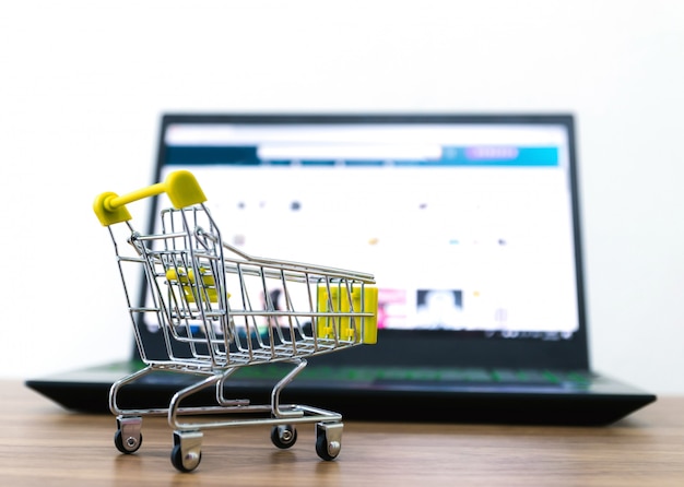 Panier d&#39;achat en ligne vente de commodité e-commerce