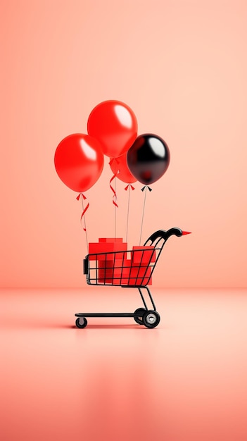 Panier ballon noir vendredi vente copie espace générative ai