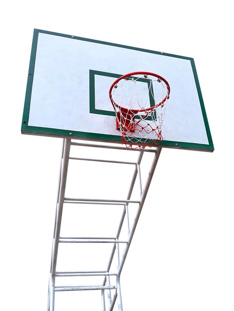 Panier de basket isolé sur fond blanc