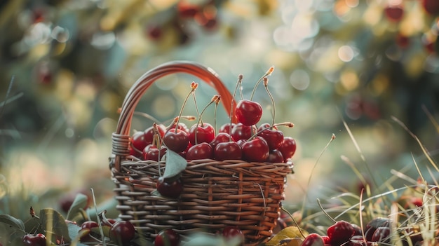 Un panier de cerises