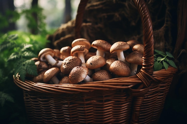 Un panier de champignons