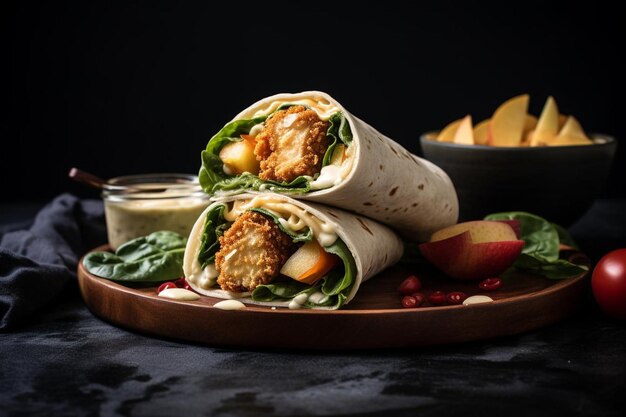 Un panier d'emballage de poulet à la moutarde au miel