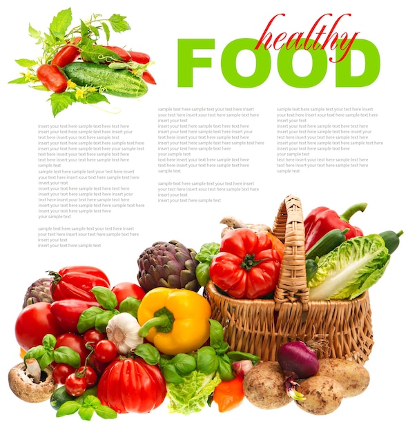 panier d'épicerie de légumes frais nutrition saine