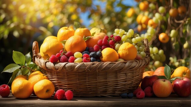 un panier de fruits photo