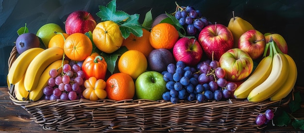 Un panier de fruits variés