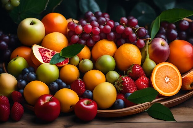 Un panier de fruits, y compris l'un des fruits