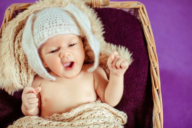 Panier d&#39;intérieur infantile tricot innocence