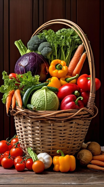 un panier de légumes comprenant des carottes, du céleri et du céleri.