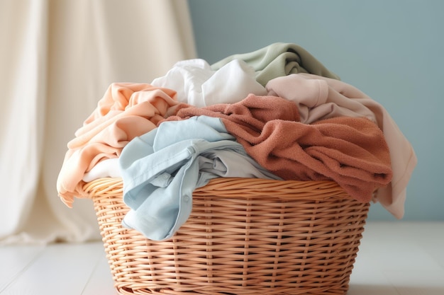 Panier à linge lumière naturelle de la fenêtre générée par ai