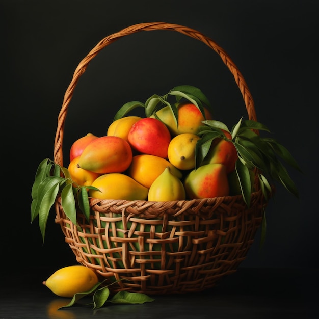 Un panier de mangues fraîches
