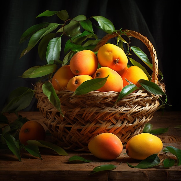 Un panier de mangues fraîches