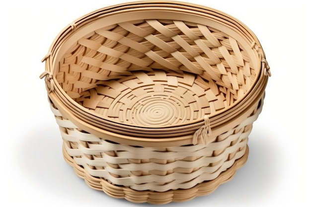 Un panier avec un motif en spirale sur le fond.