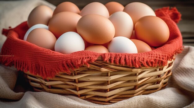 Photo un panier d'œufs