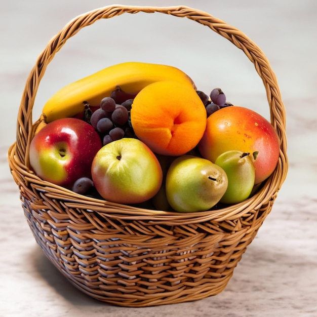 Panier en osier avec des fruits