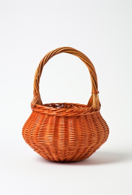 Panier en osier isolé