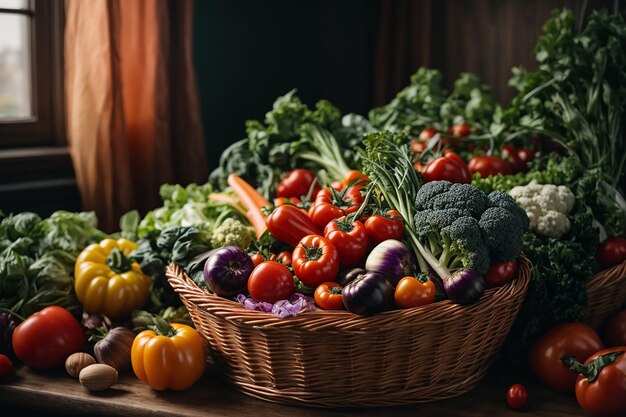 un panier plein de légumes