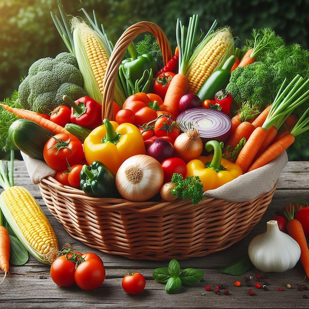 un panier plein de légumes