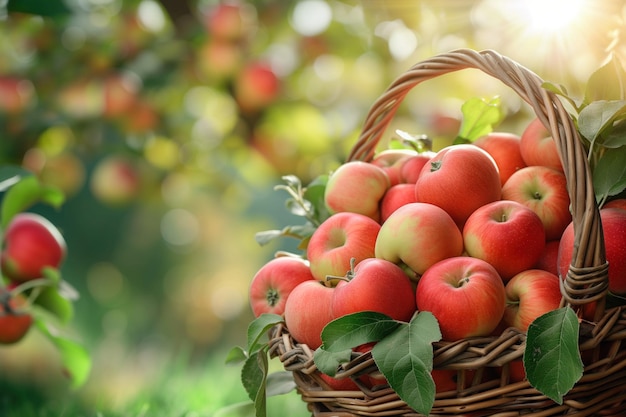 Un panier de pommes fraîches.