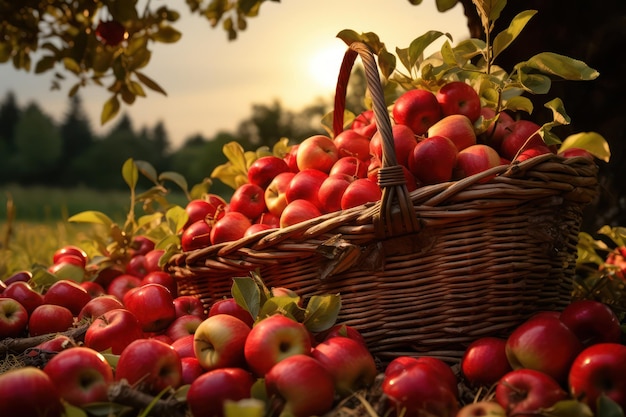 un panier de pommes