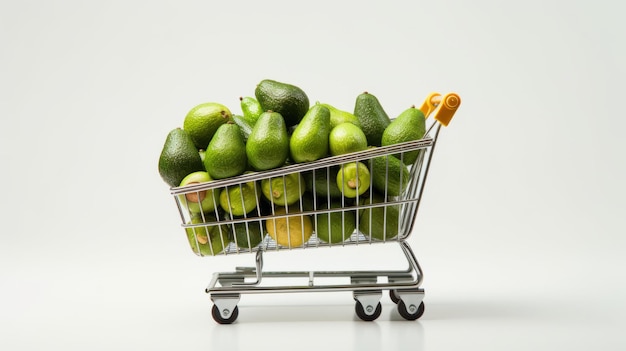 Un panier rempli de légumes verts.