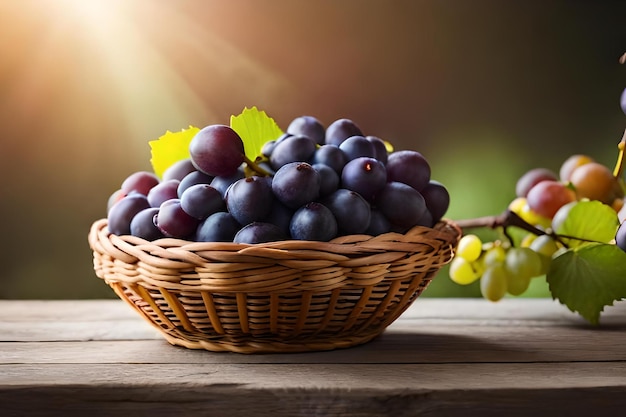 Un panier rempli de raisins