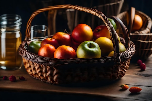 Un panier sur une table