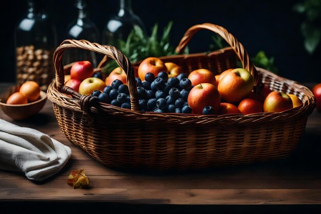 Un panier sur une table