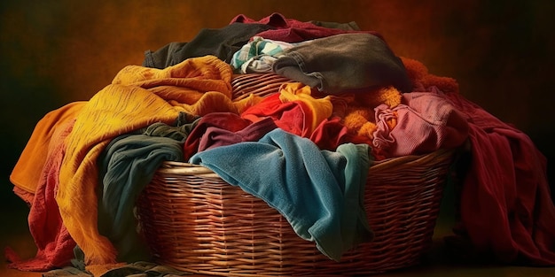 Photo un panier de vêtements à laver