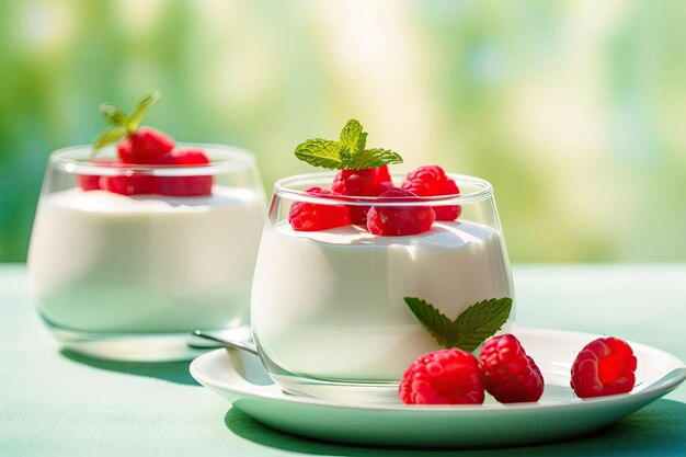 Panna Cotta aux baies mélangées tons beiges délicats