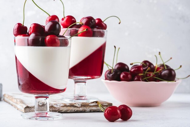 Panna cotta à la gelée de cerise