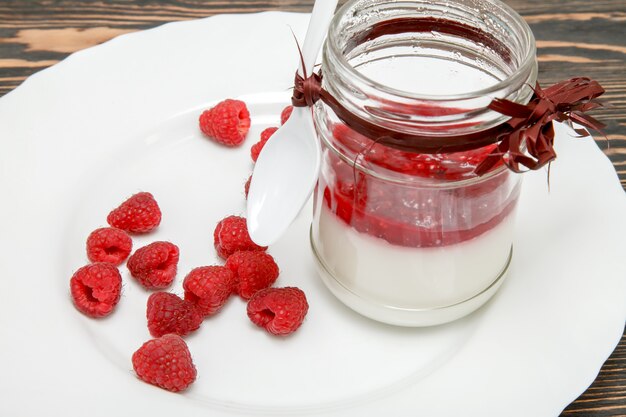 Panna cotta à la gelée de framboise