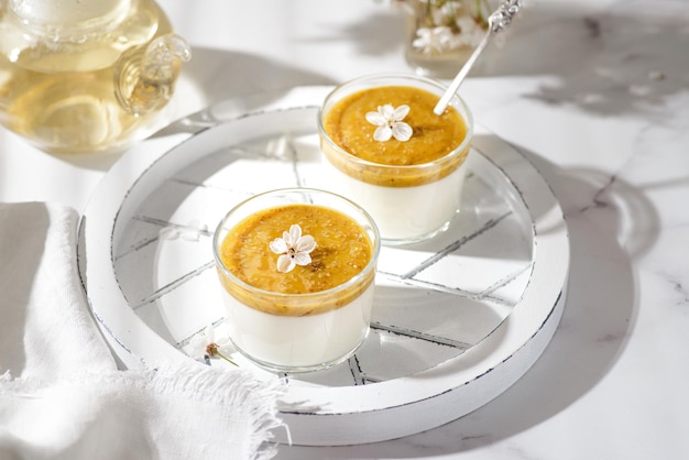 panna cotta à la purée de mangue